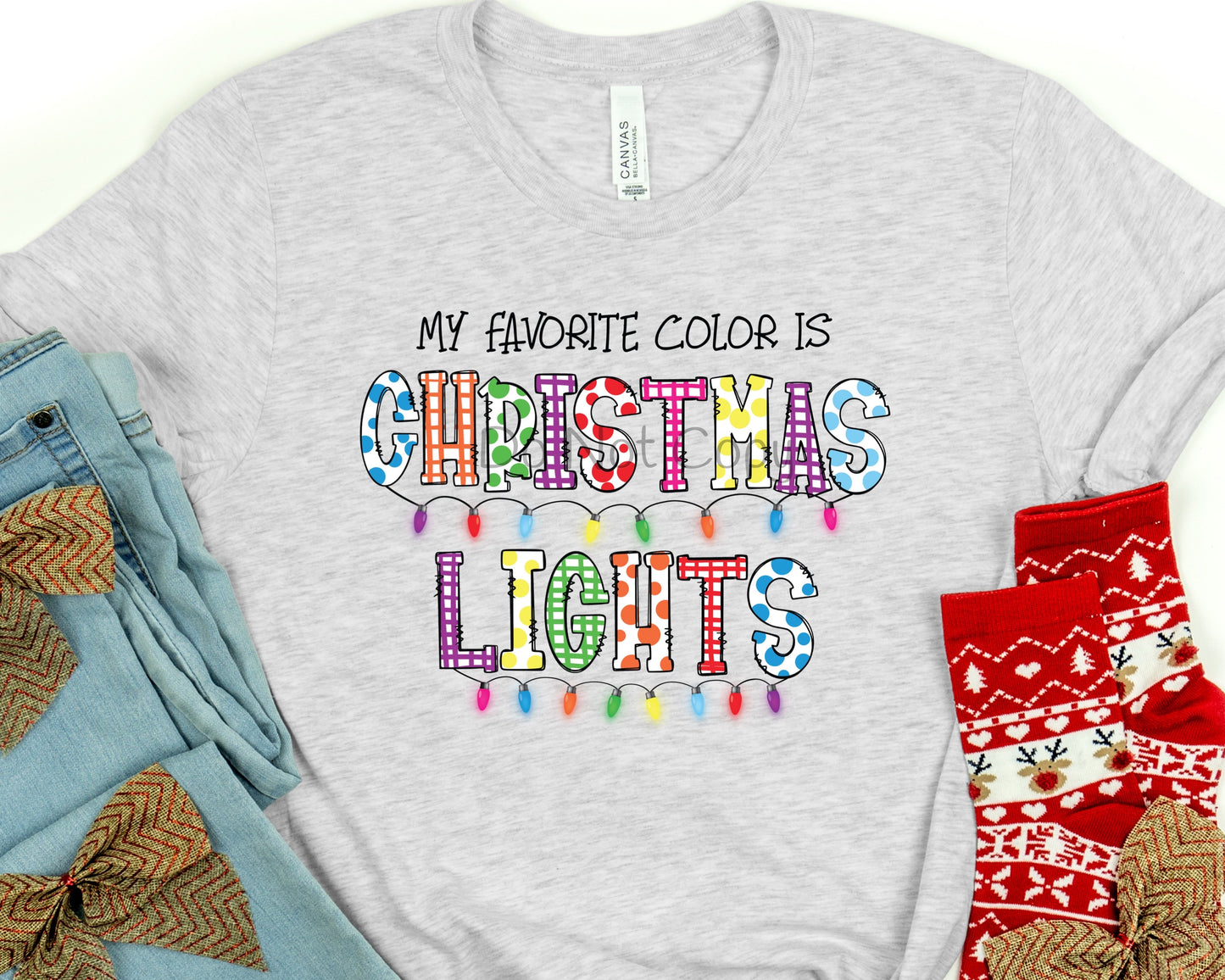 My favorite color is Christmas lights-DTF