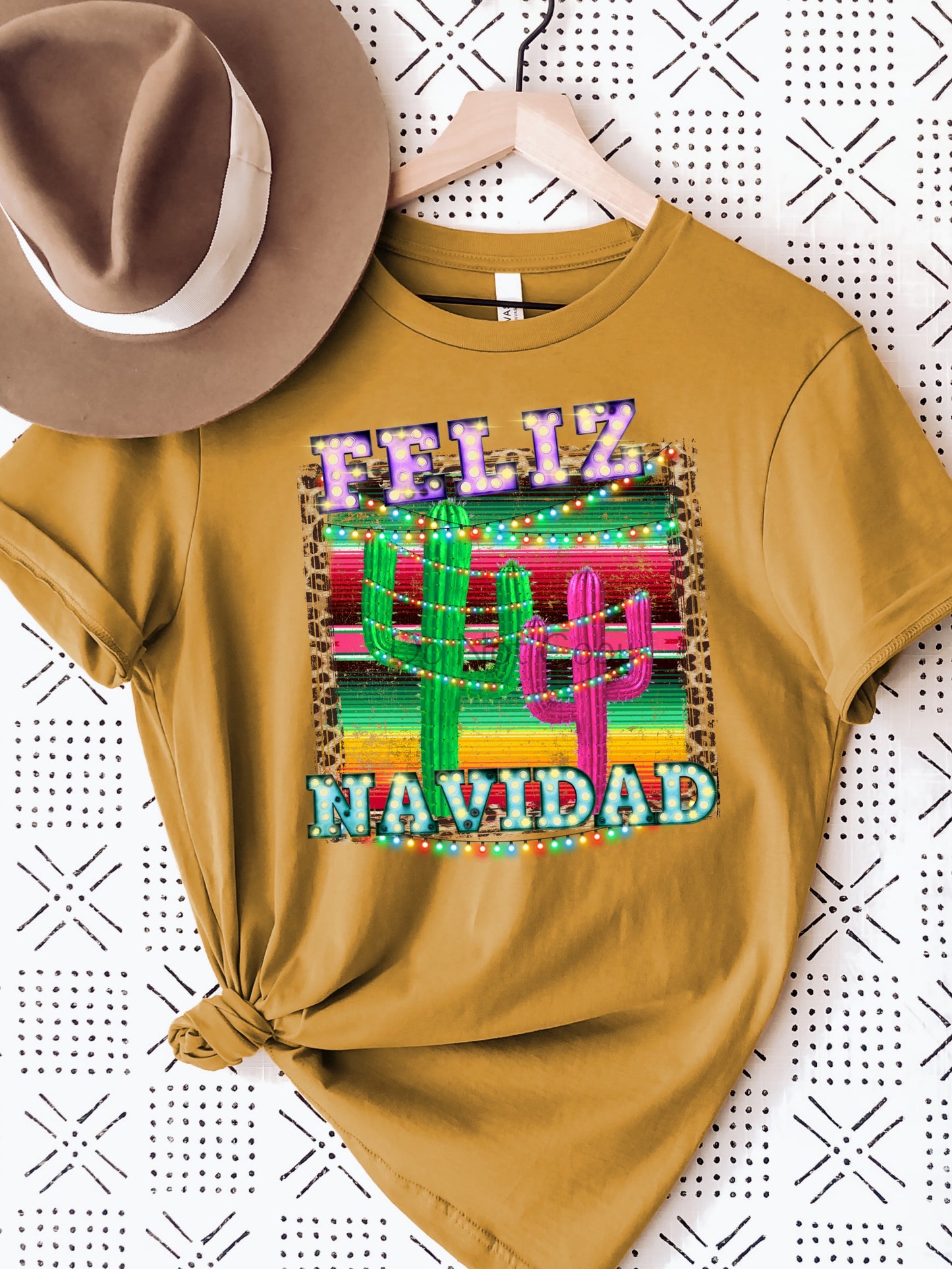 Feliz navidad neon serape leopard-DTF