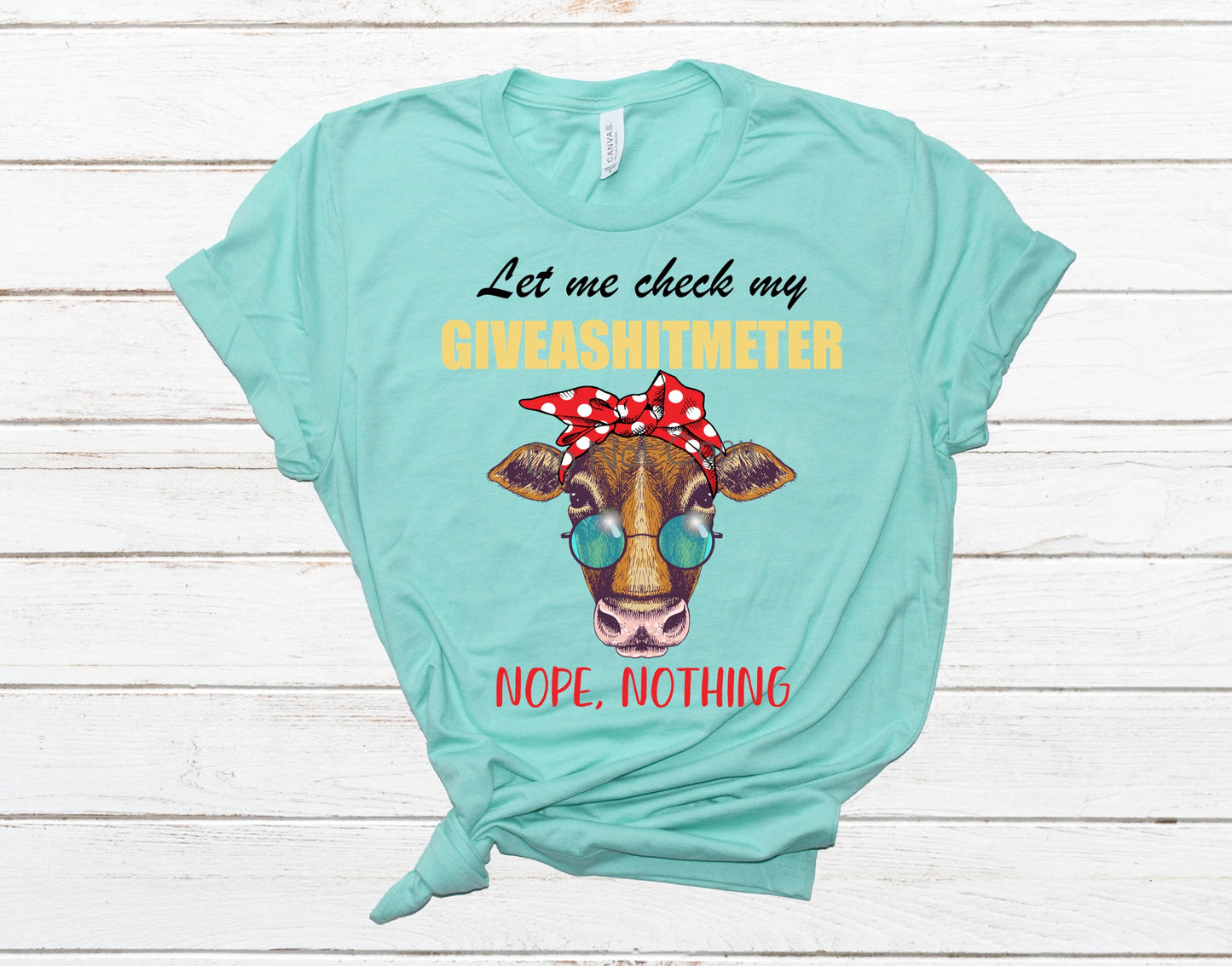 Let me check my giveashit meter nope nothing-cow with glasses-DTF