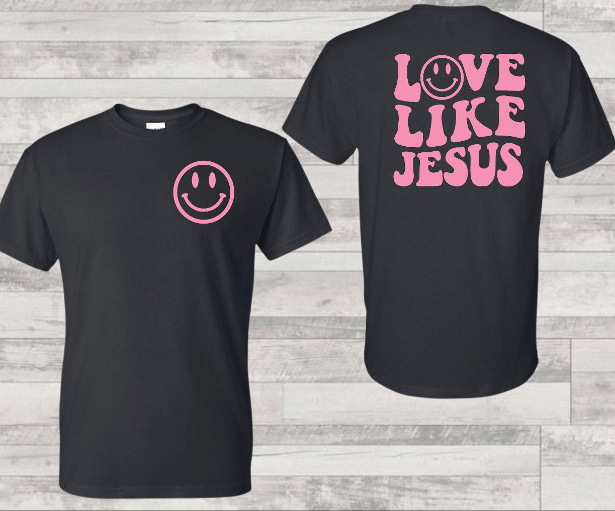Love like Jesus smiley-(Front pocket ONLY)-DTF