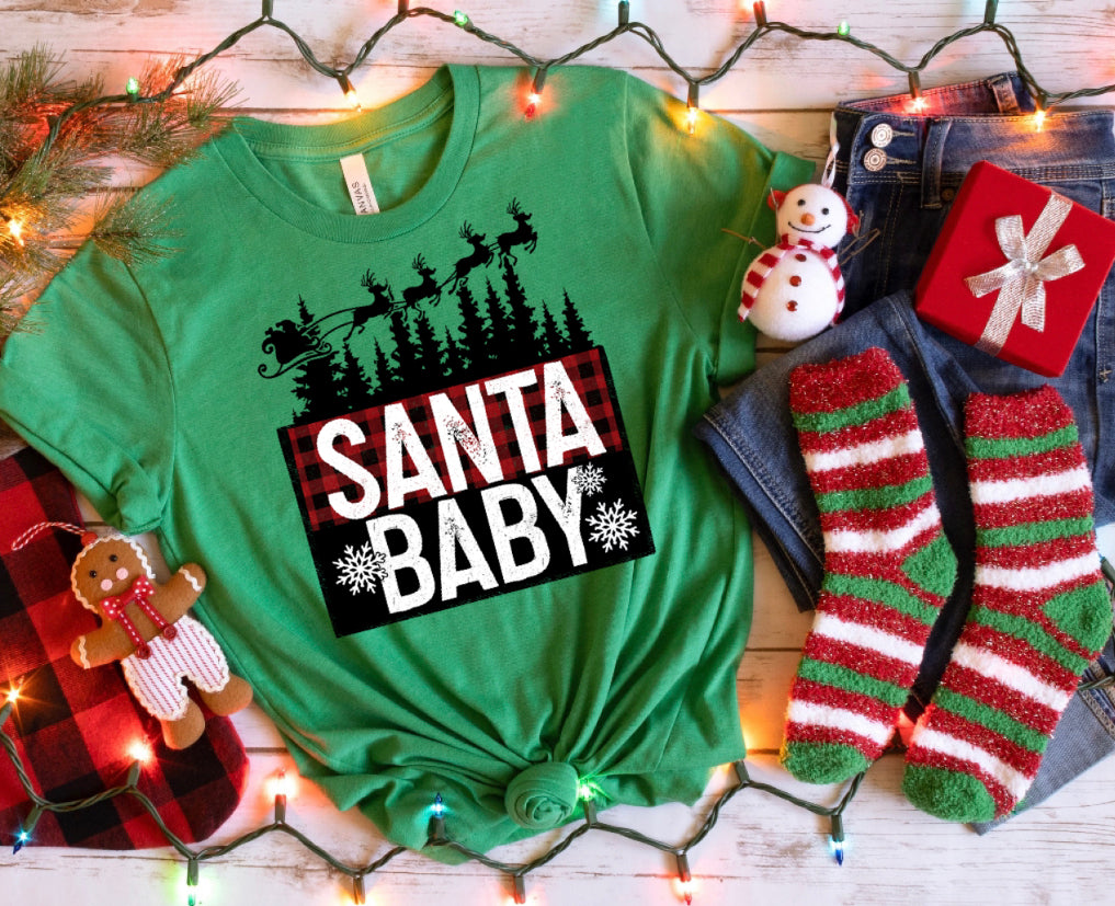 Santa baby plaid-DTF