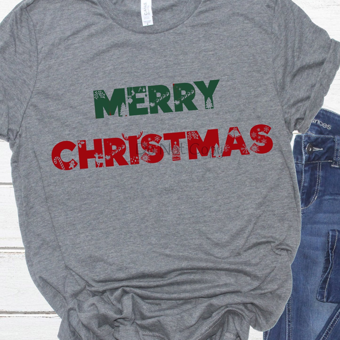 Merry Christmas items in letters-DTF