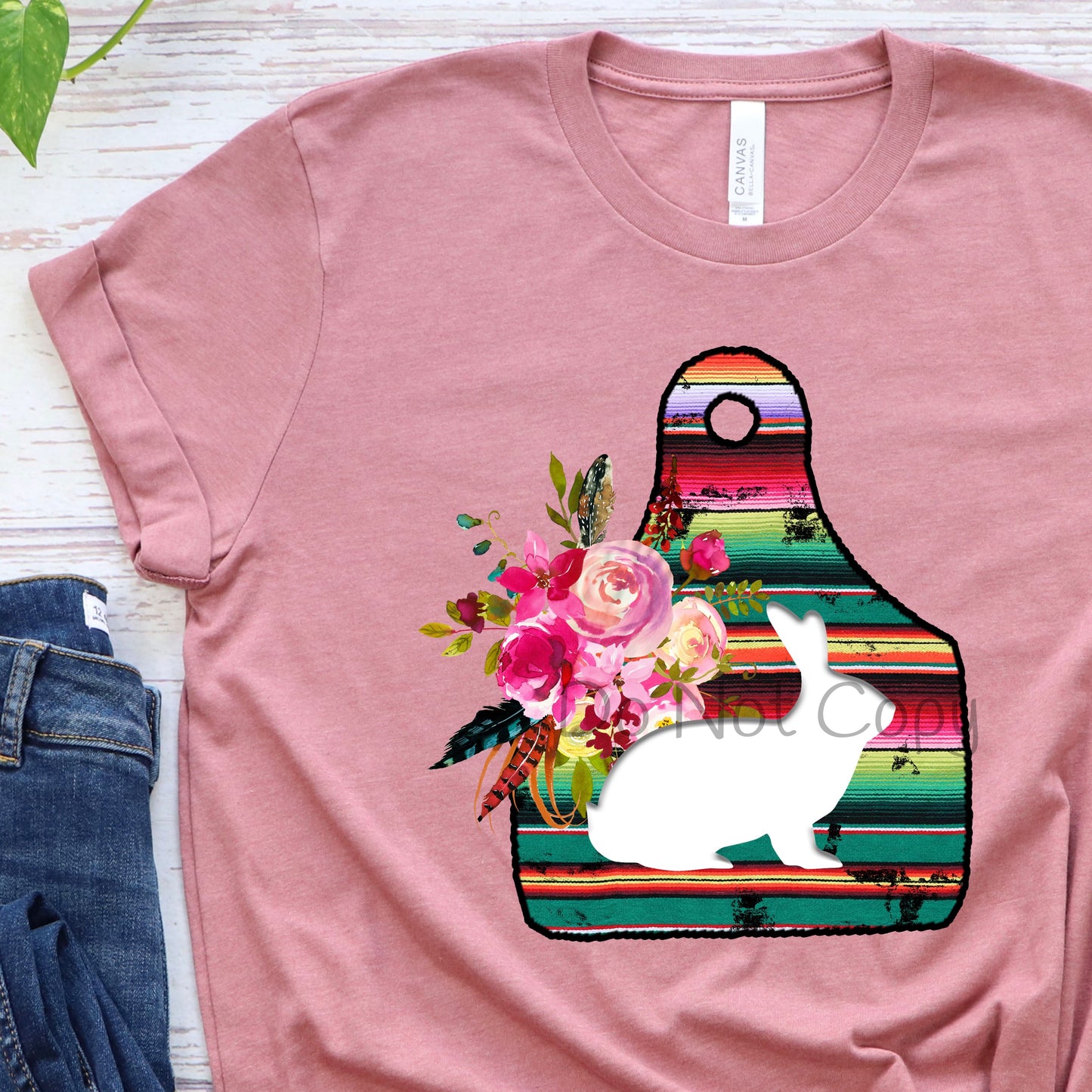 Serape tag show rabbit-DTF