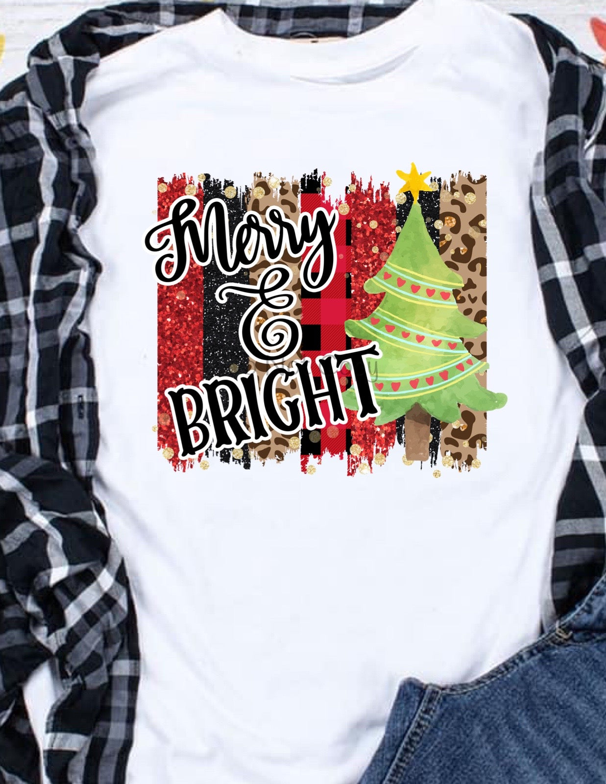 Merry & bright brush strokes background-DTF