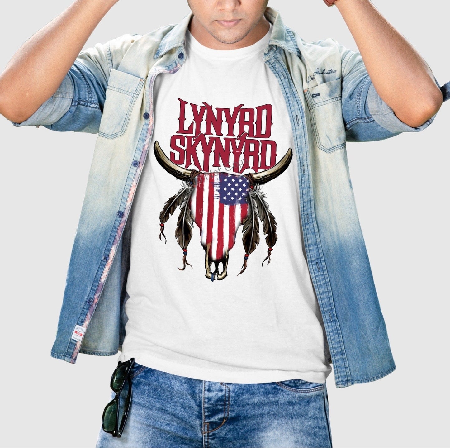 Lynyrd American cow skull-DTF