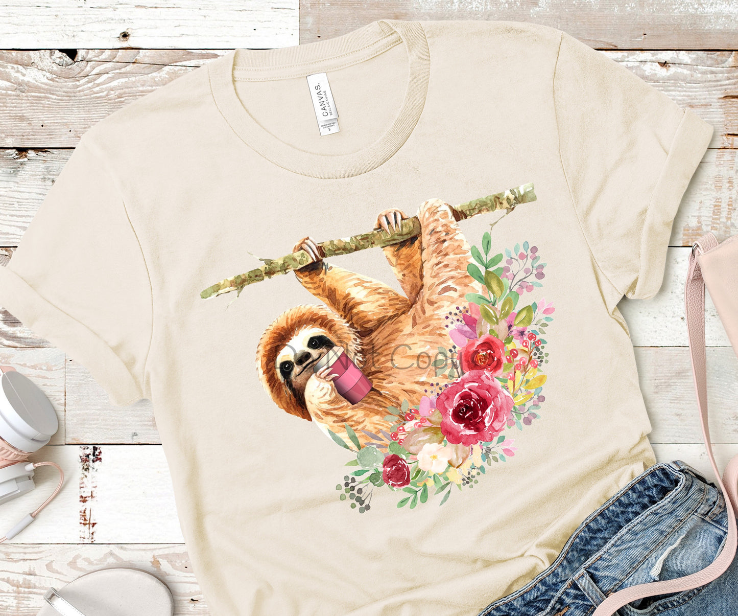 Sloth coffee cup-DTF