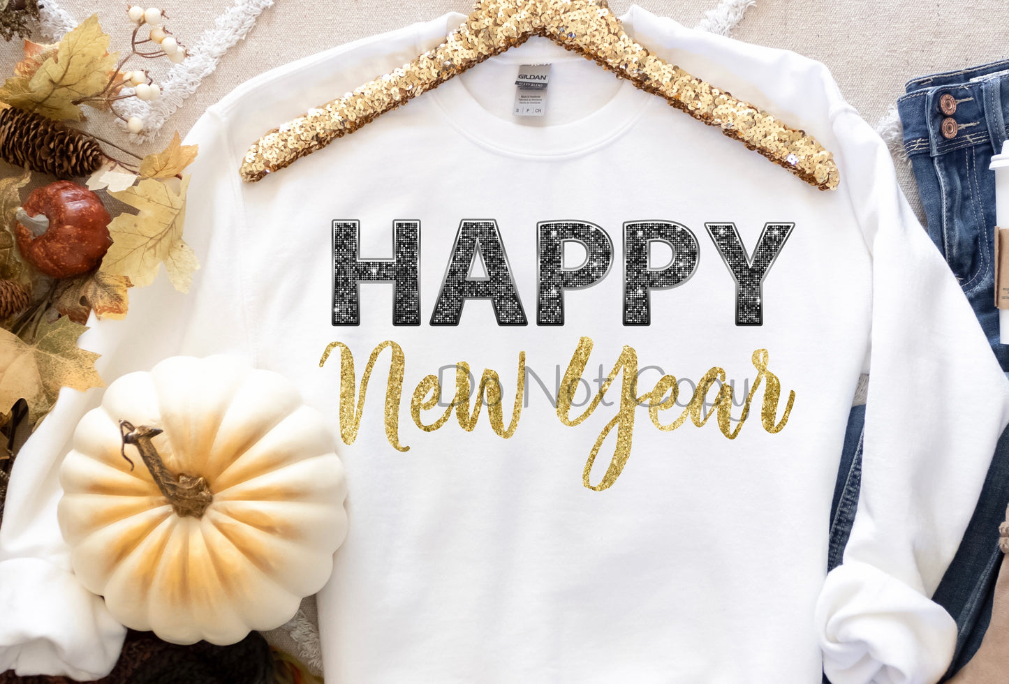 Happy new year glitter-DTF