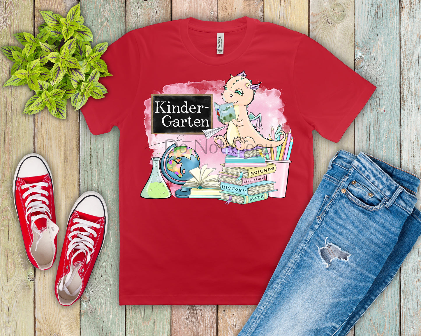 Kindergarten pink dinosaur-DTF