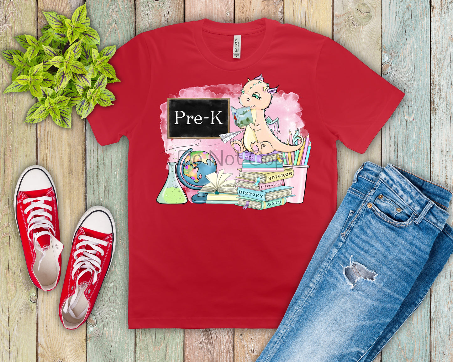 Pre K pink dinosaur-DTF