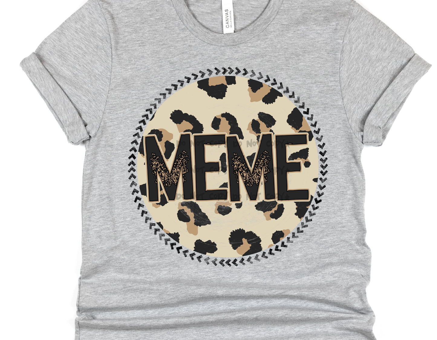 Meme leopard circle- DTF