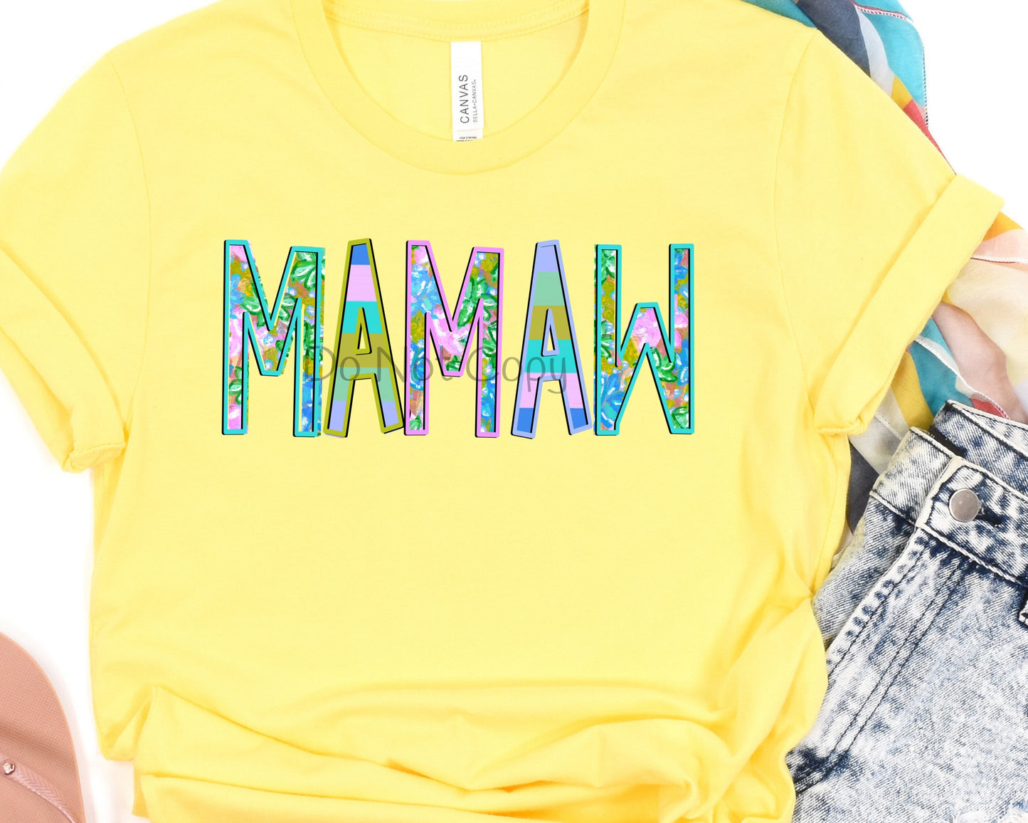 Mamaw floral and stripe-DTF