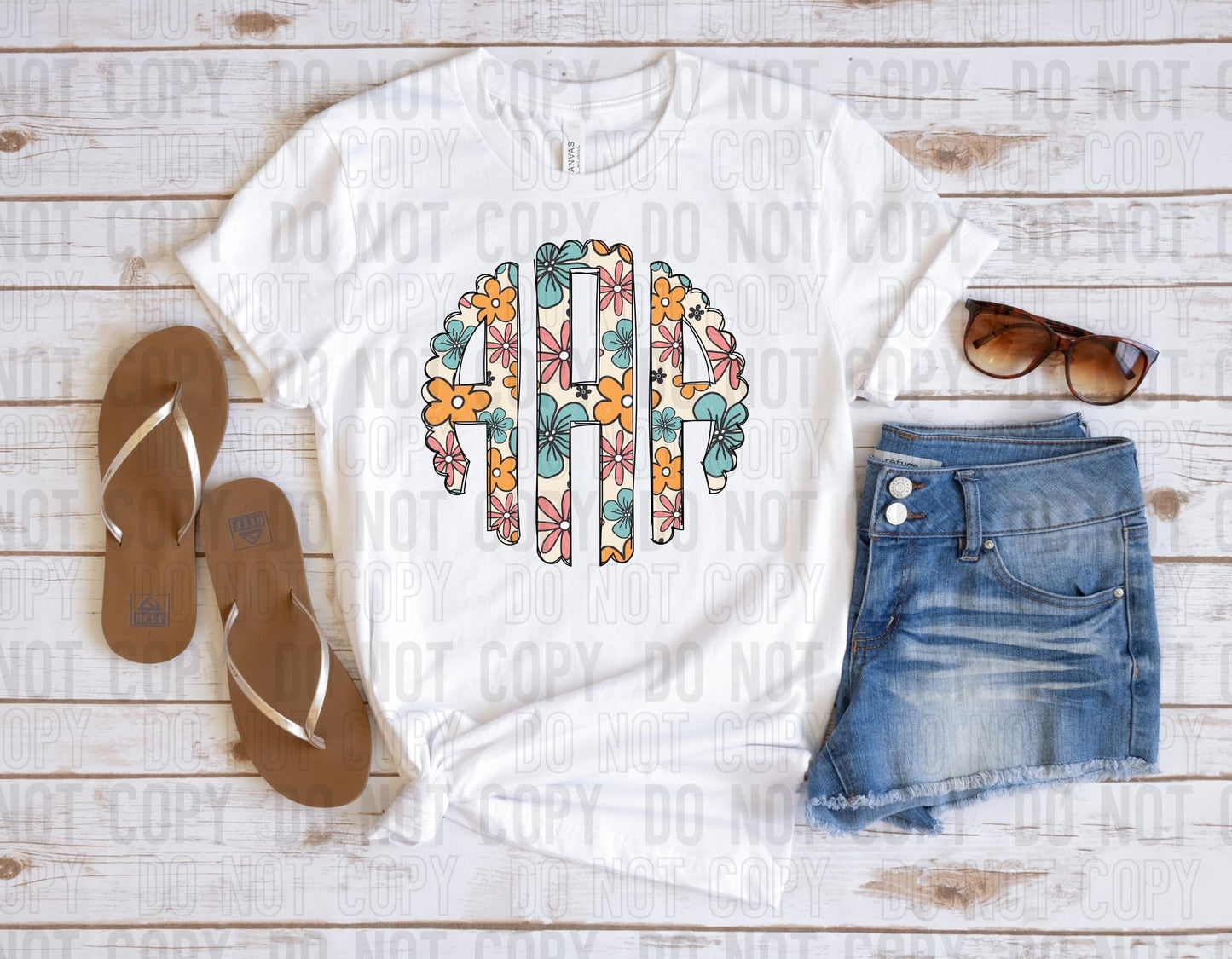 Summer Floral Monogram -DTF