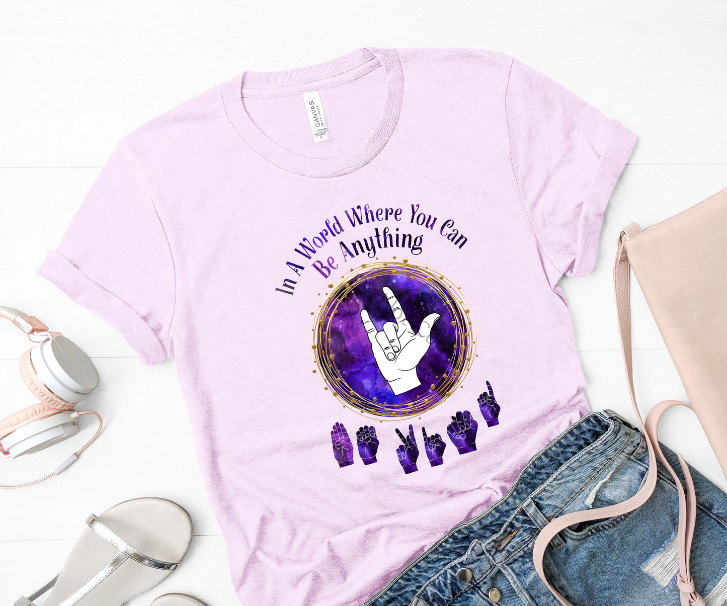 In a world be kind sign language-DTF