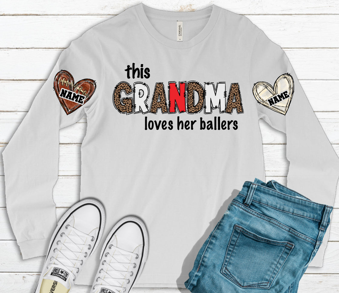 This Custom Name loves her ballers -DTF