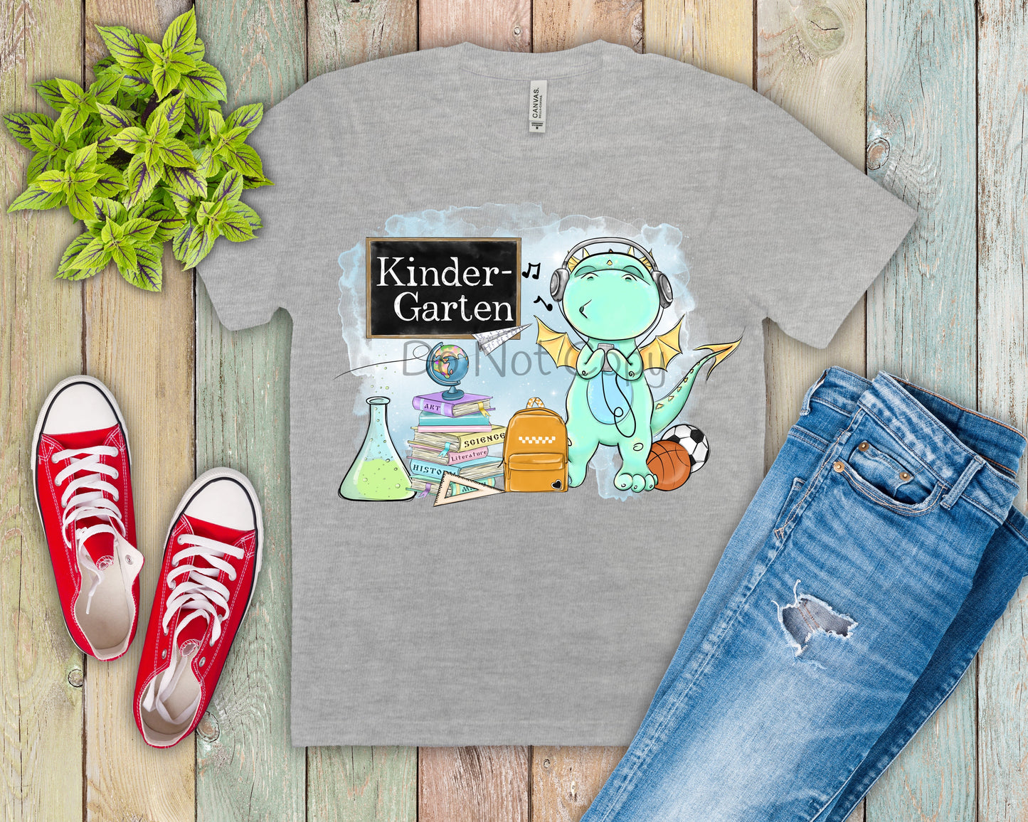 Kindergarten green dinosaur-DTF