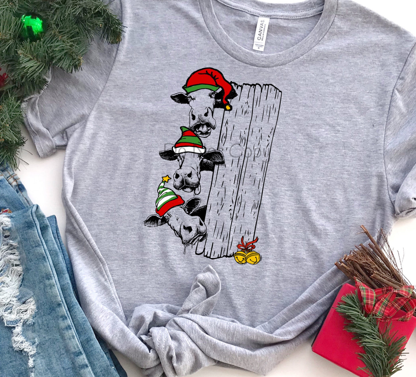 Christmas Cows hats log-DTF