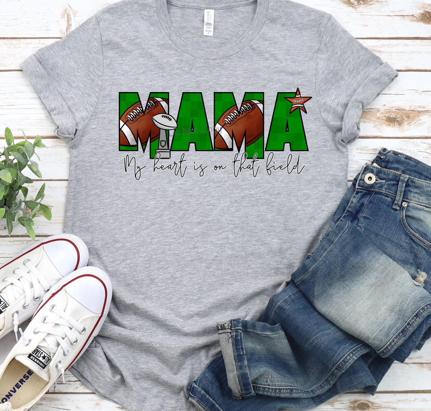 Football mama heart on that field-DTF