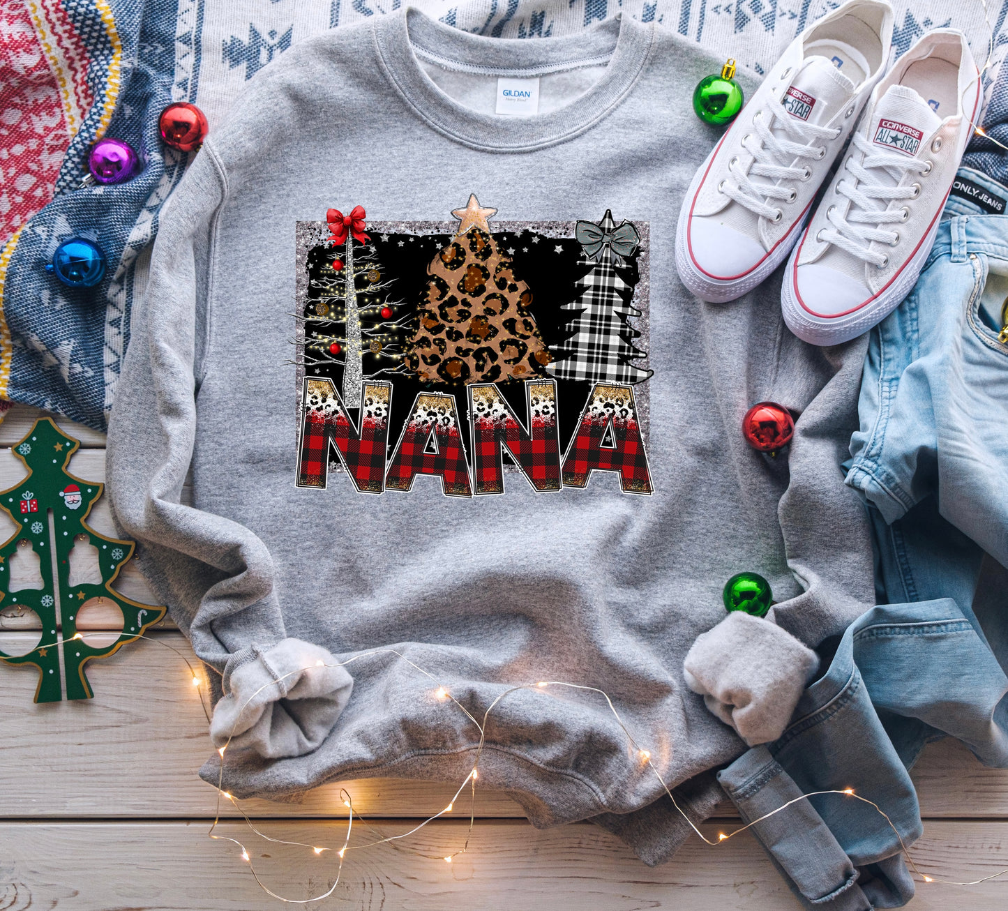 Nana Christmas trees-DTF