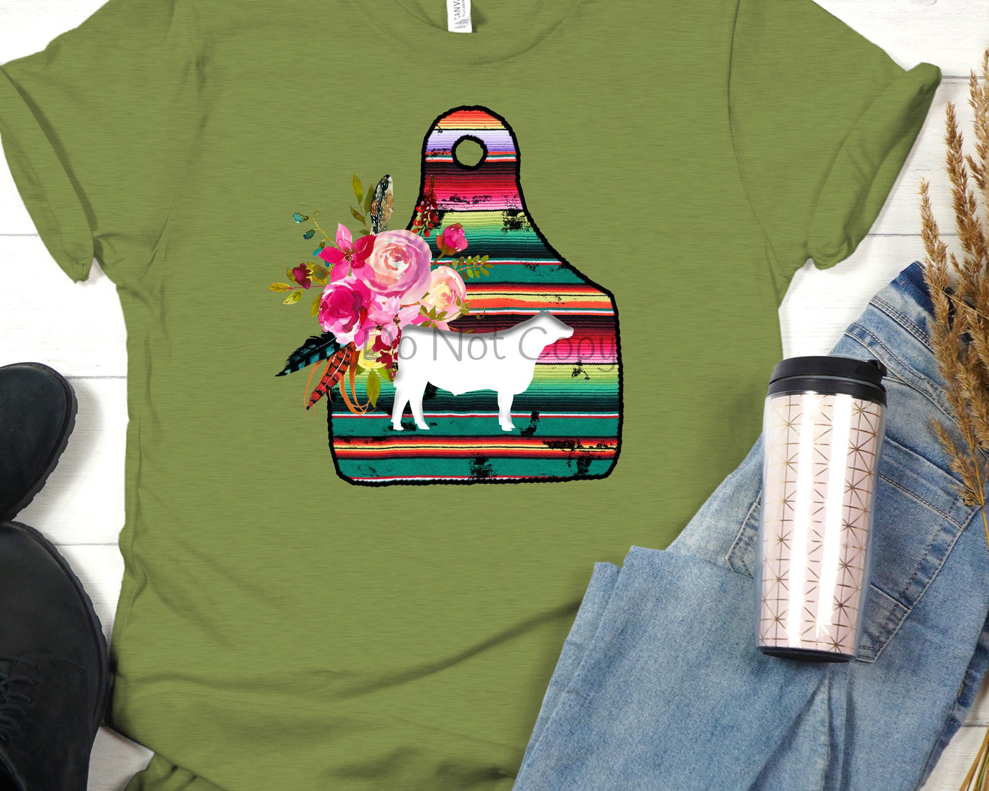 Serape tag show cow-DTF