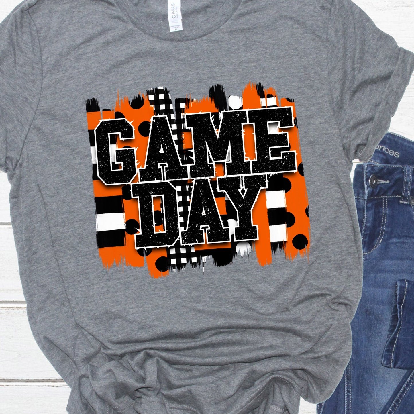 Game day orange black-DTF