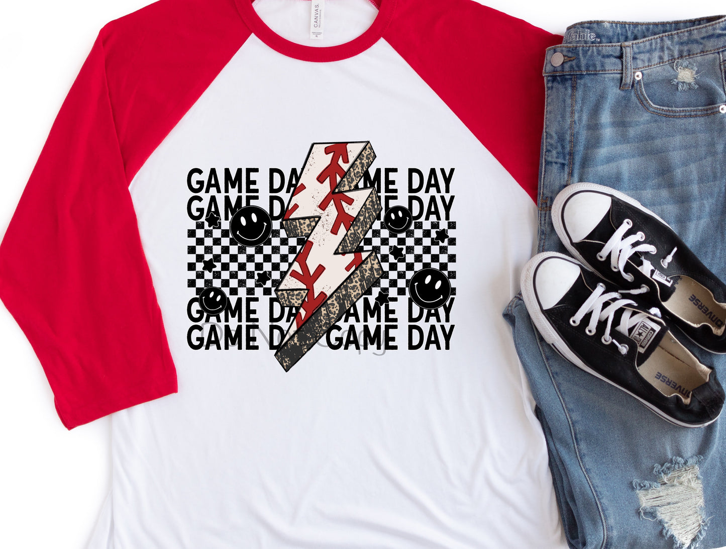 Game day baseball lightning bolt-DTF