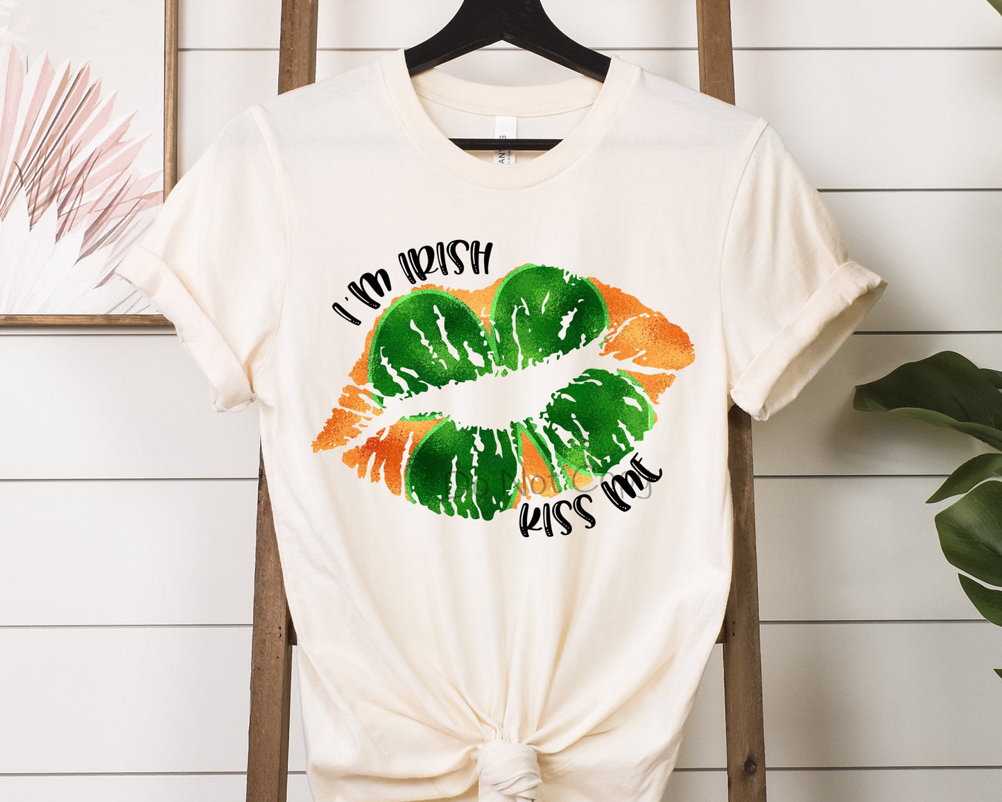 Clover in lips I’m Irish kiss me-DTF