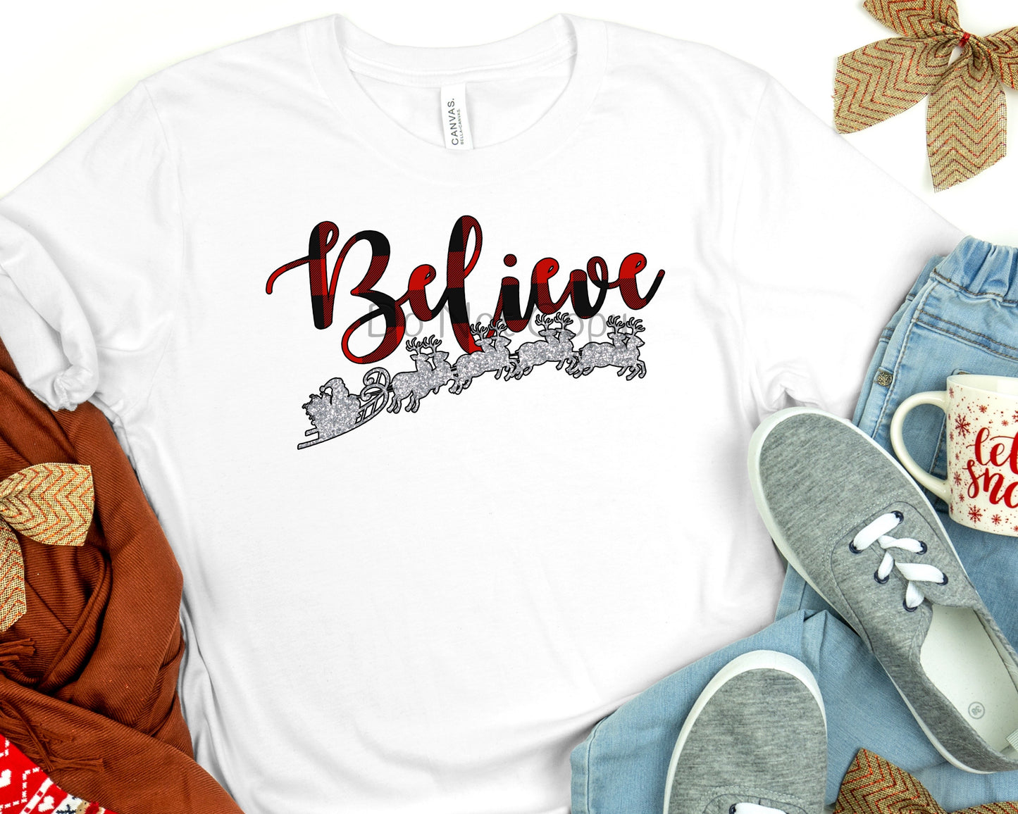 Believe Santa sleigh-DTF