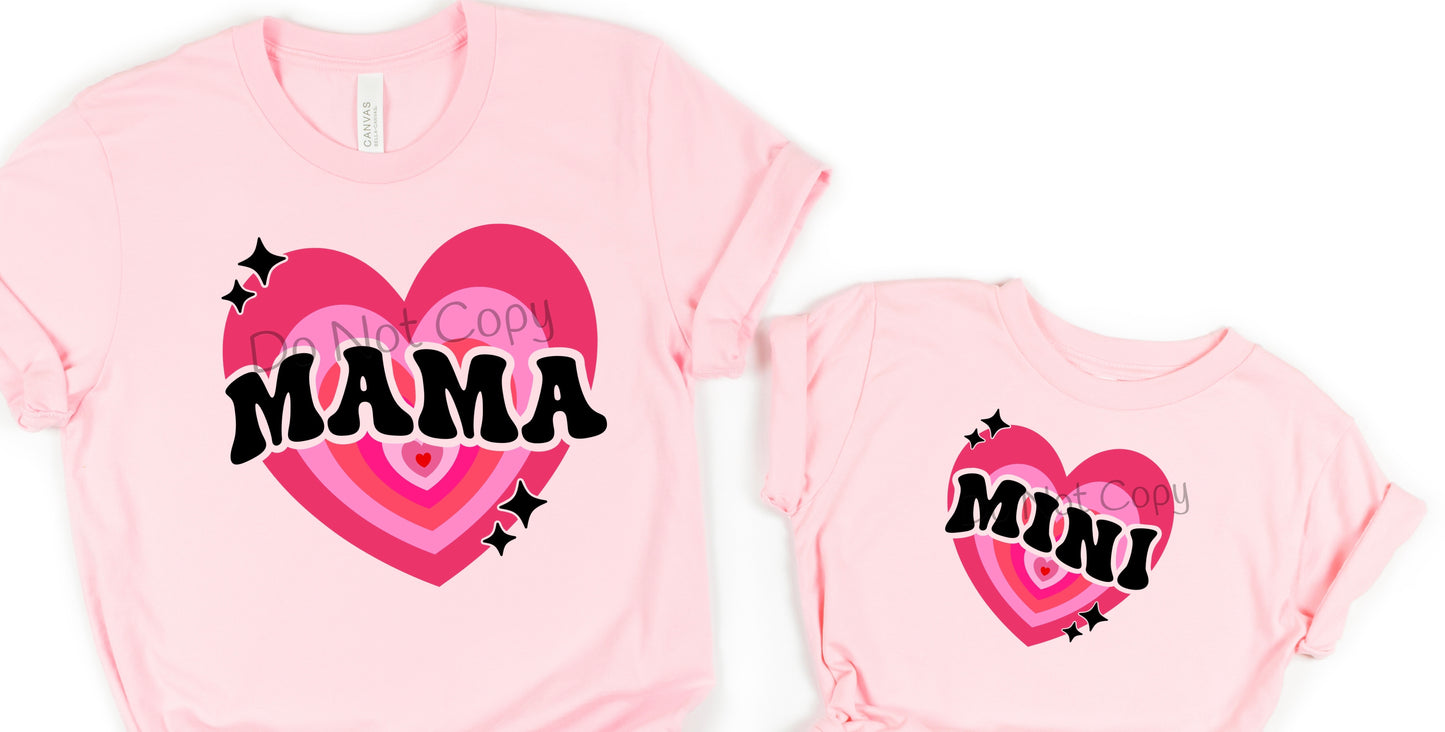 Mini written over heart-DTF
