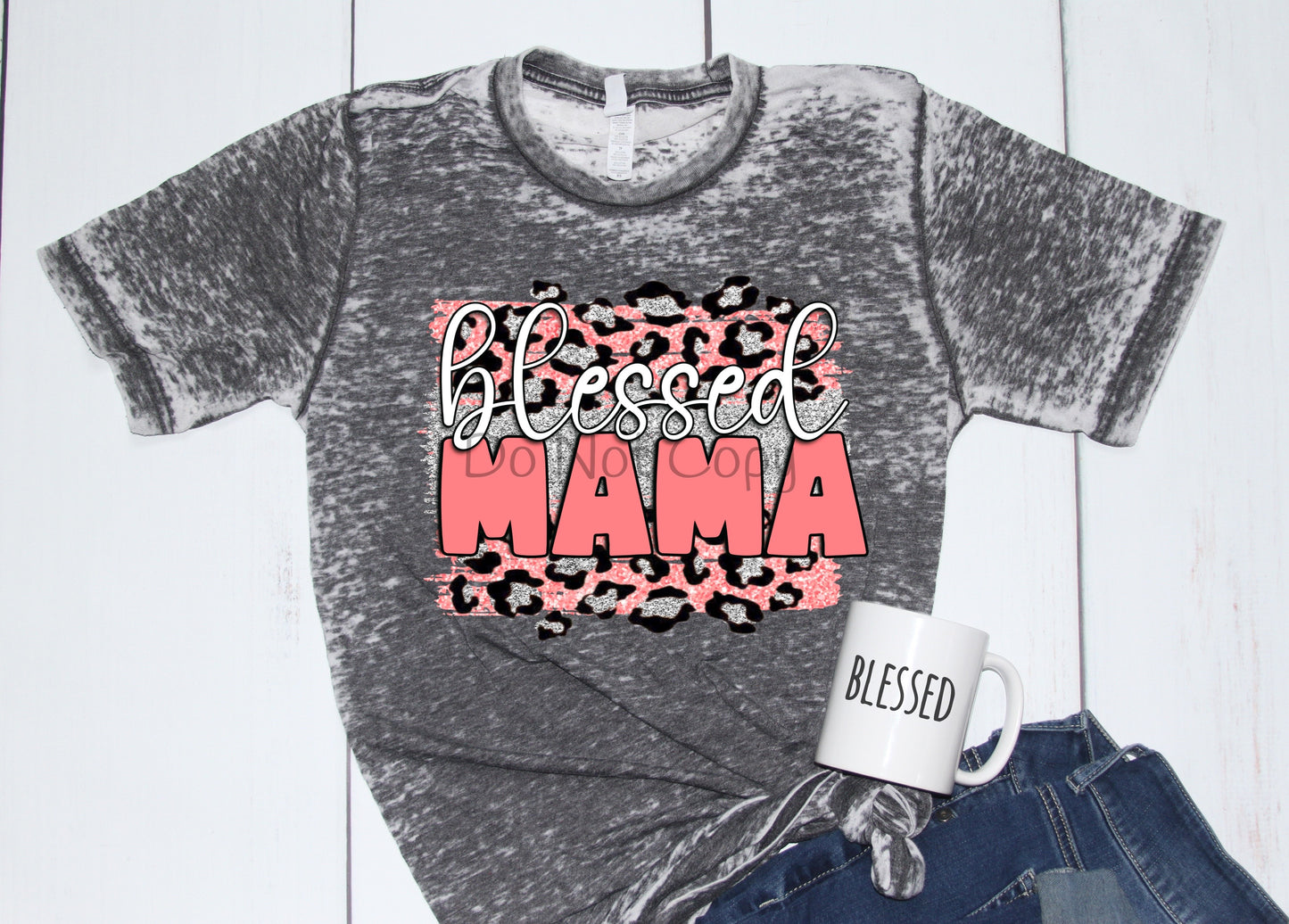 Blessed mama salmon leopard- DTF
