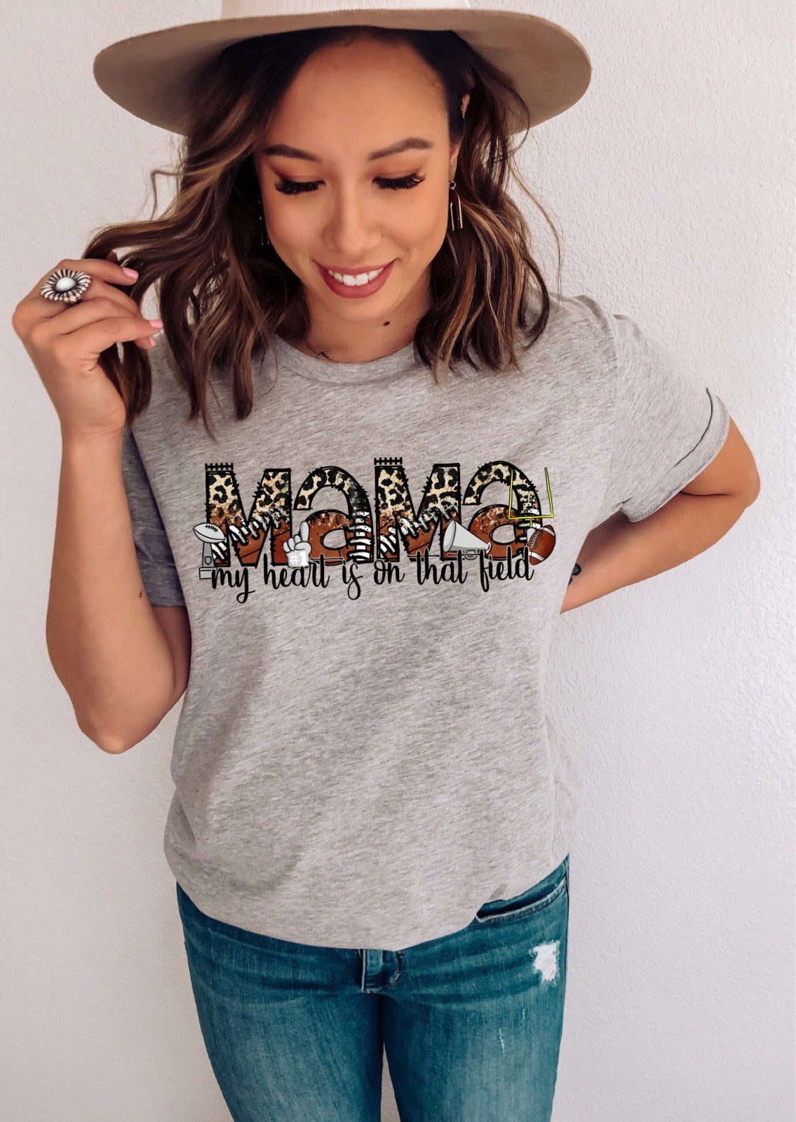 Football mama my heart is on that field-DTF