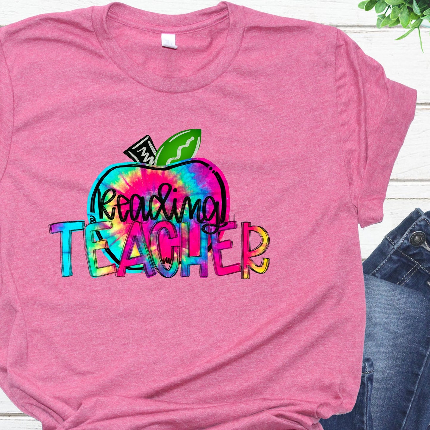 Reading teacher tie dye- DTF