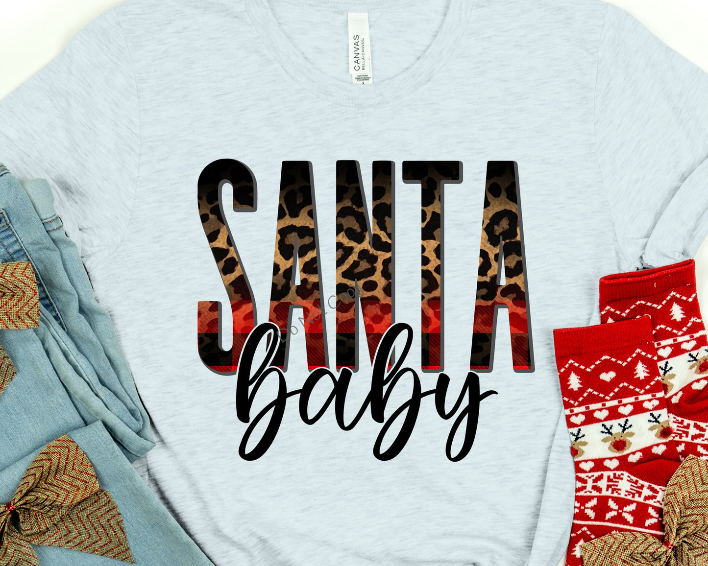 Santa baby red & leopard - DTF