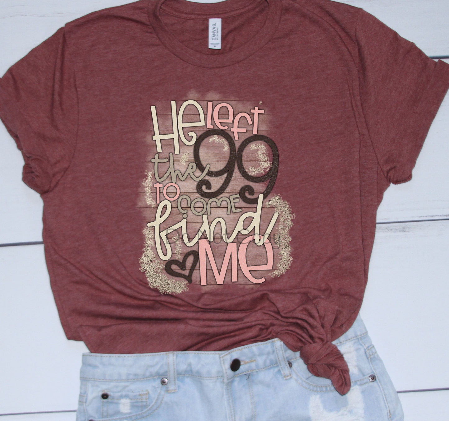 He left the 99 faux wood background-DTF