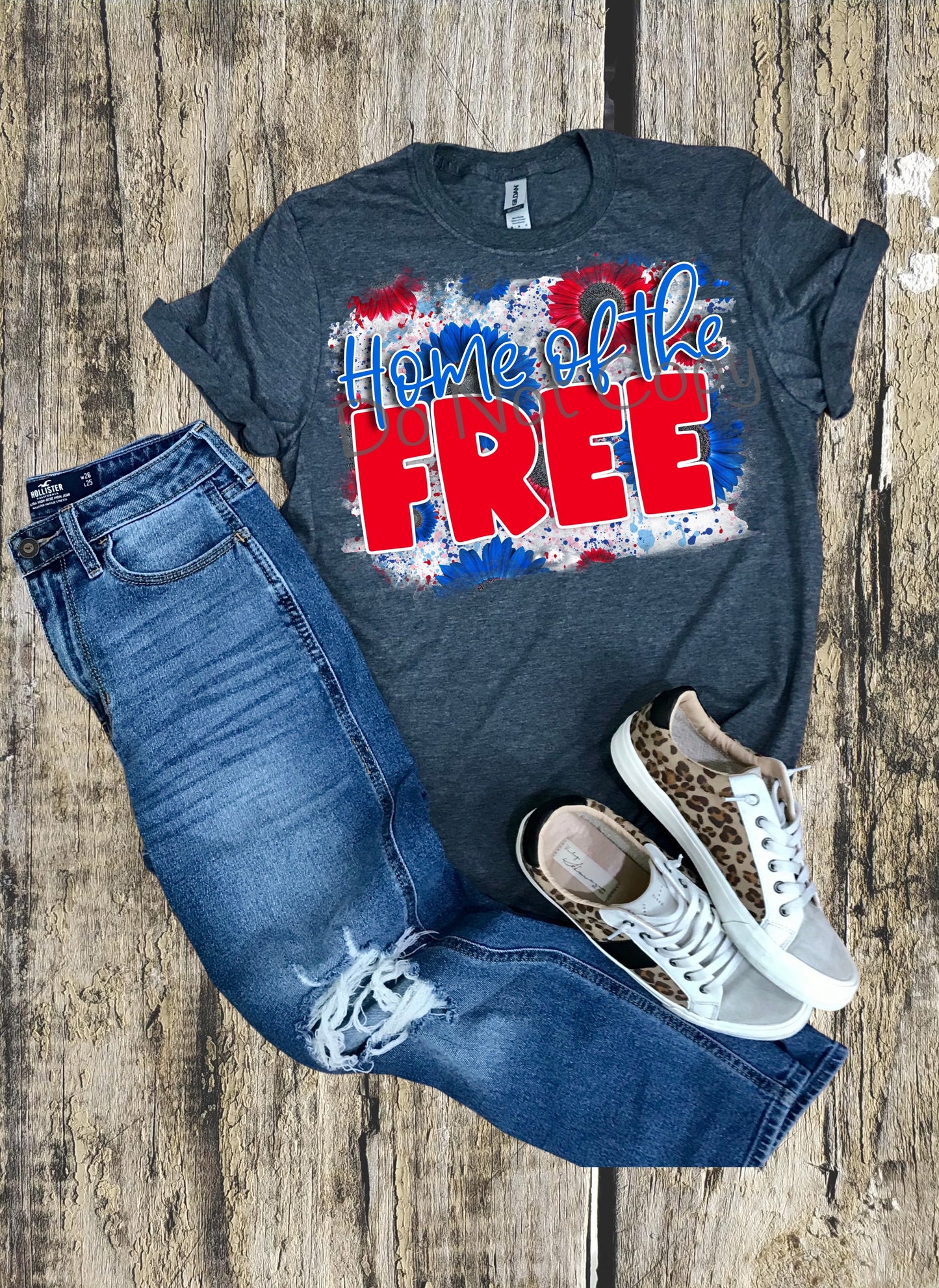 Home of the free flowers-DTF