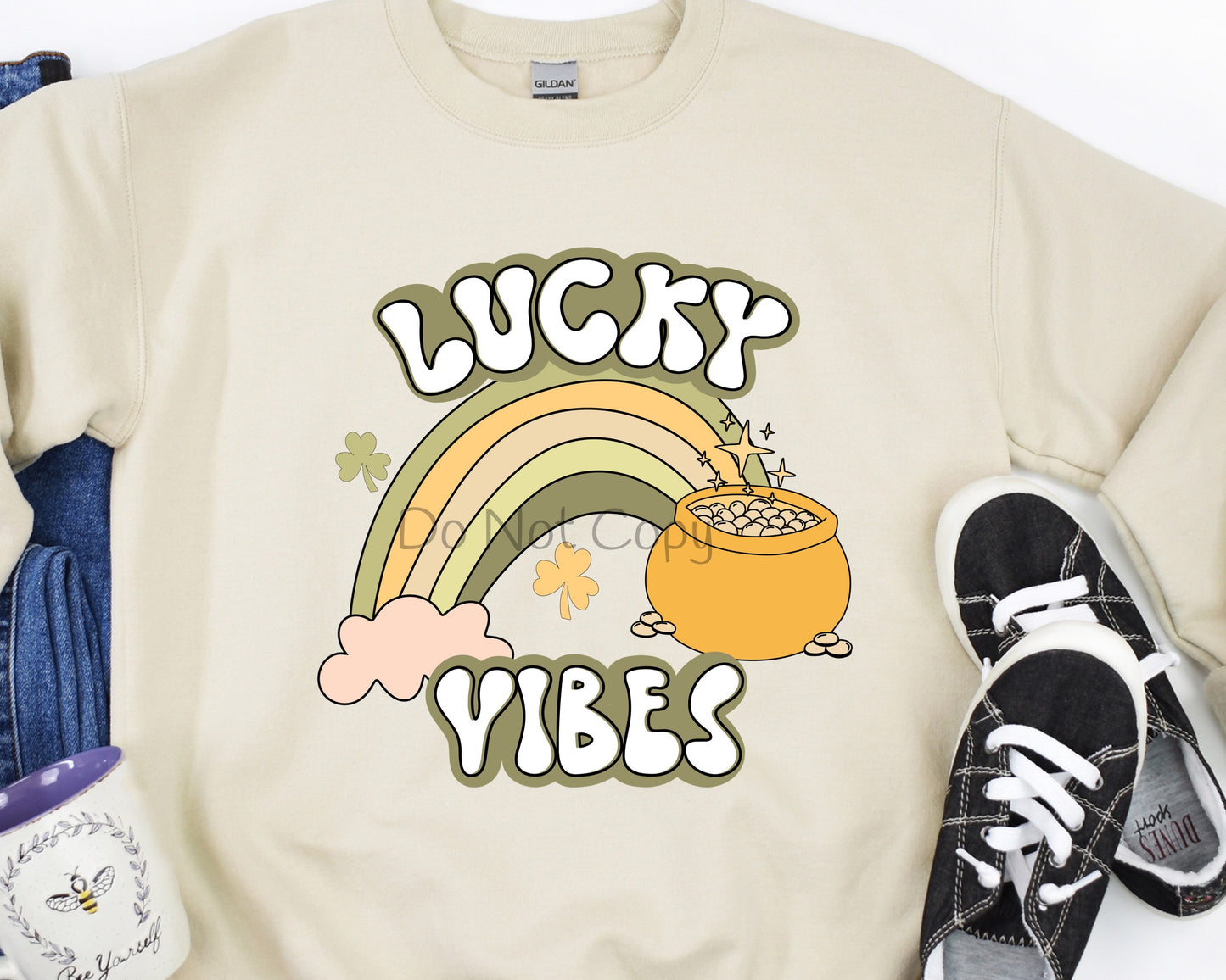 Lucky vibes rainbow pot of good-DTF