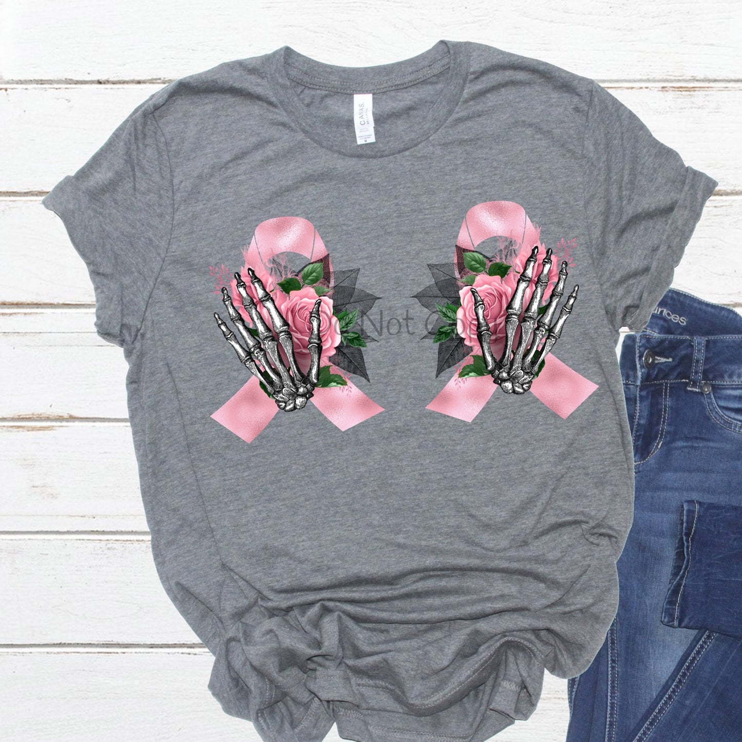 Breast cancer awareness hands ribbons-DTF