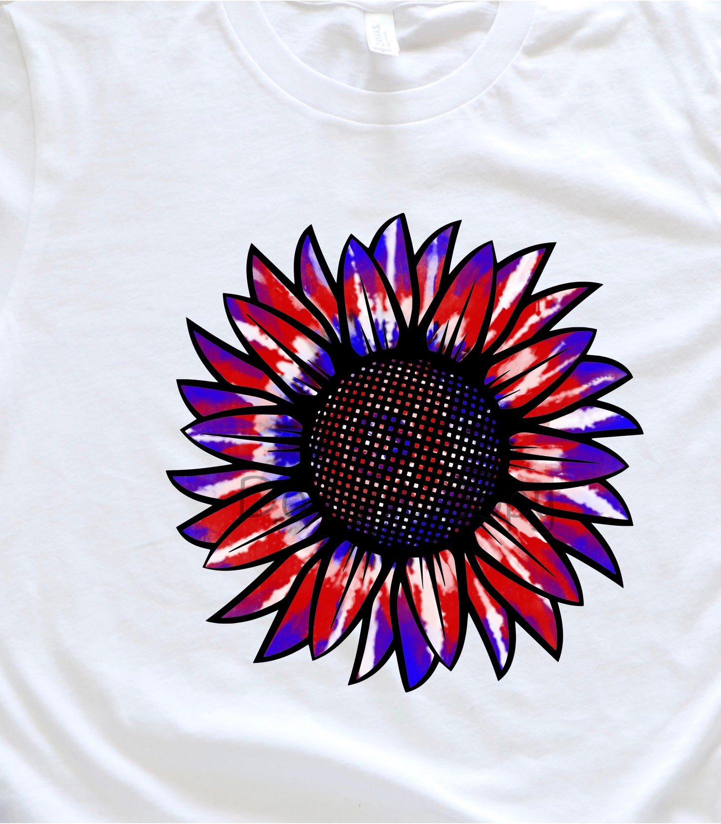 Red white blue sunflower-DTF