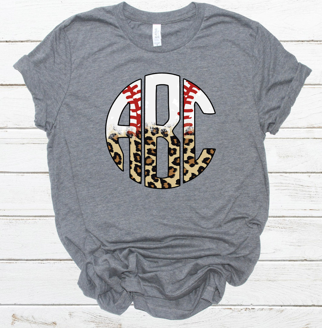 Leopard baseball Monogram -DTF