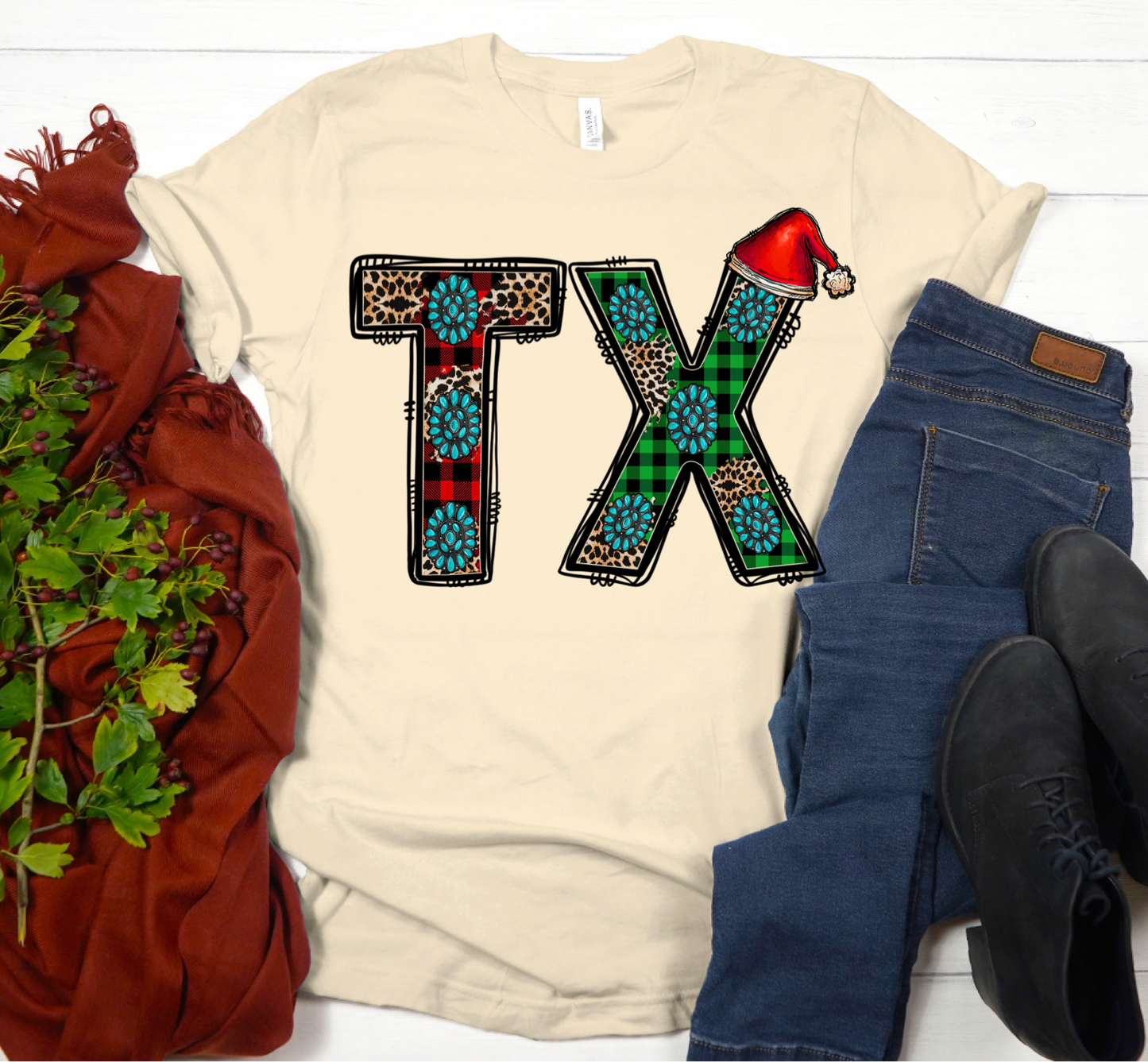 Texas Christmas hat -DTF