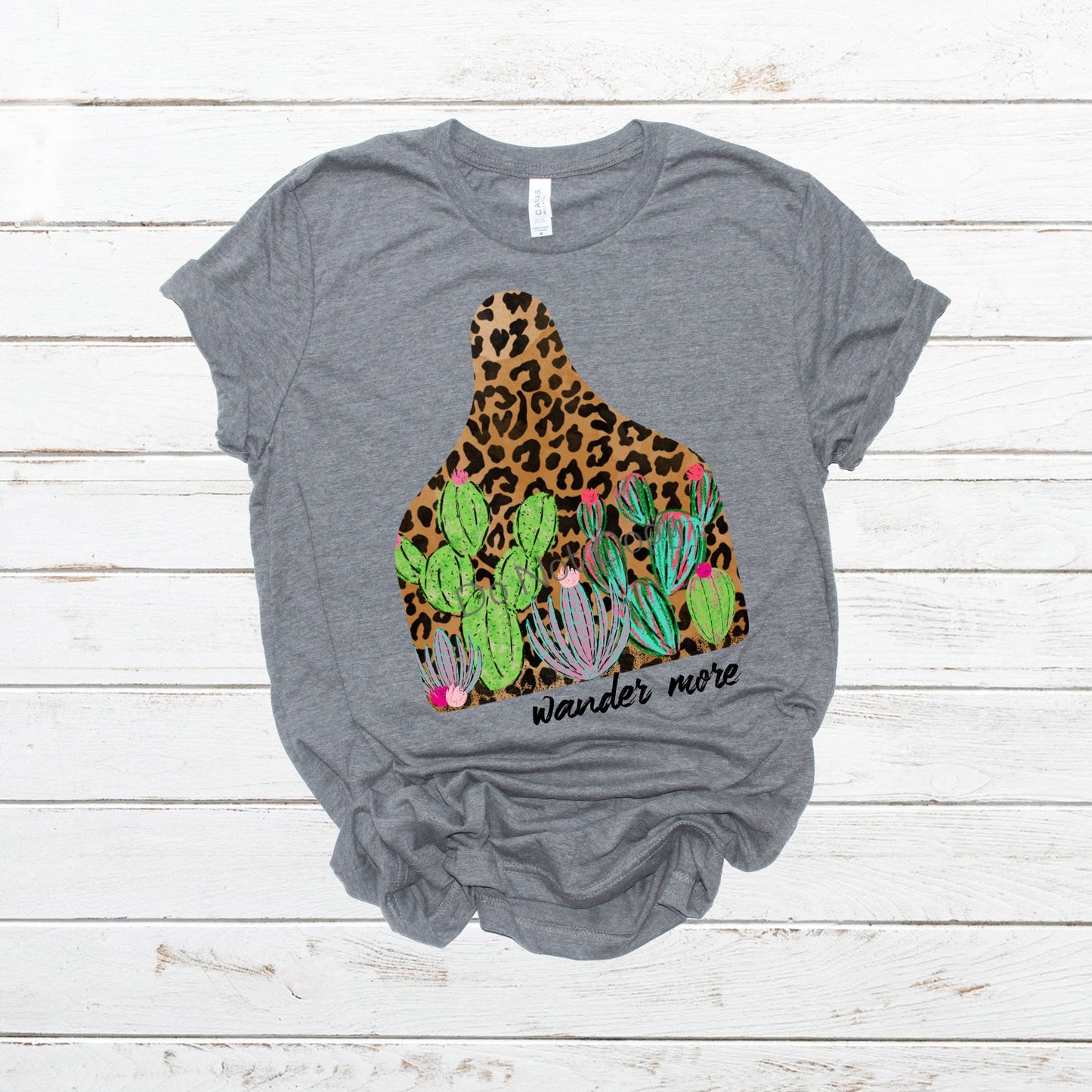 Leopard cow tag with cactus wonder more - DTF