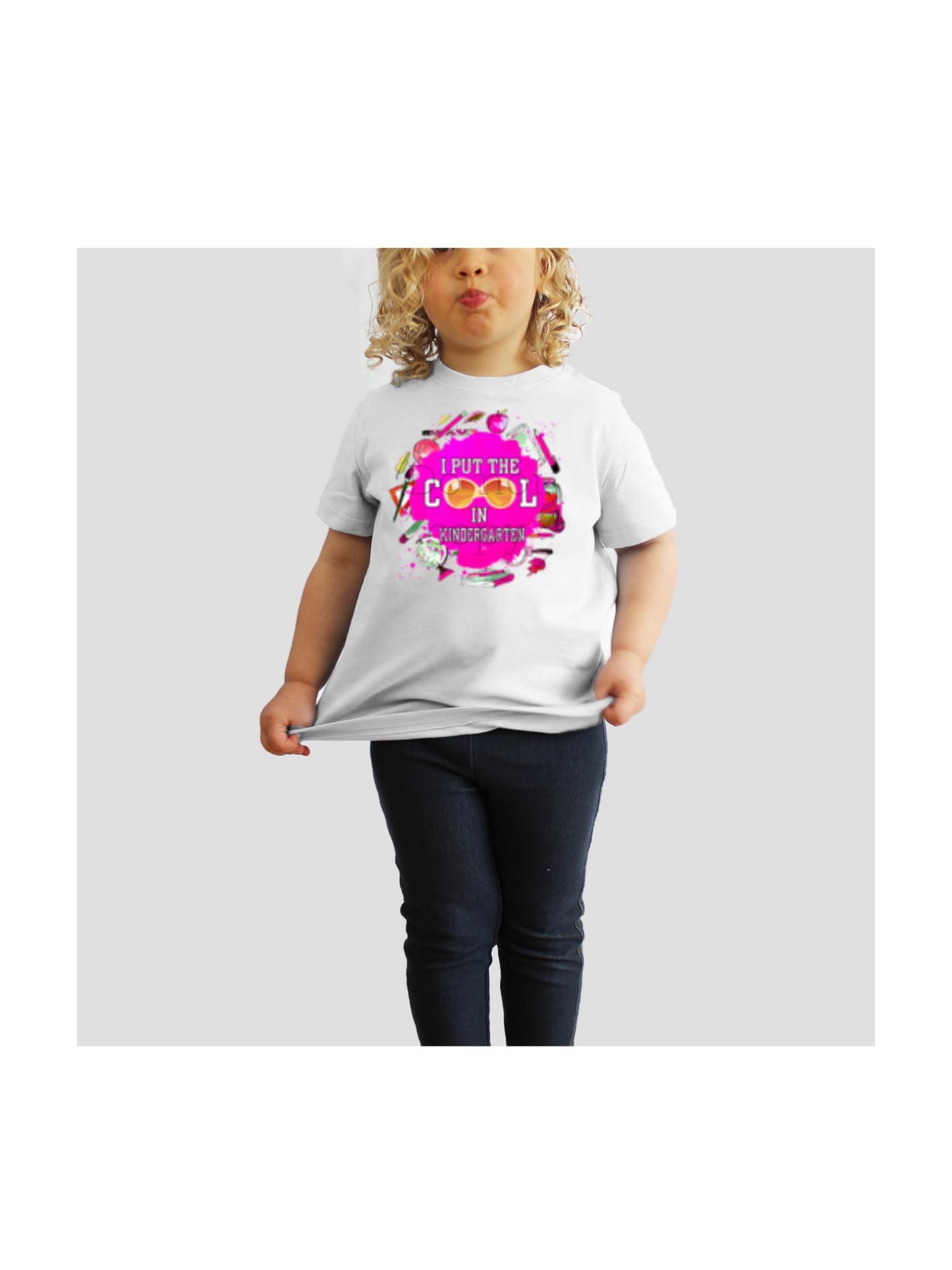 I put the cool in Kindergarten pink - DTF