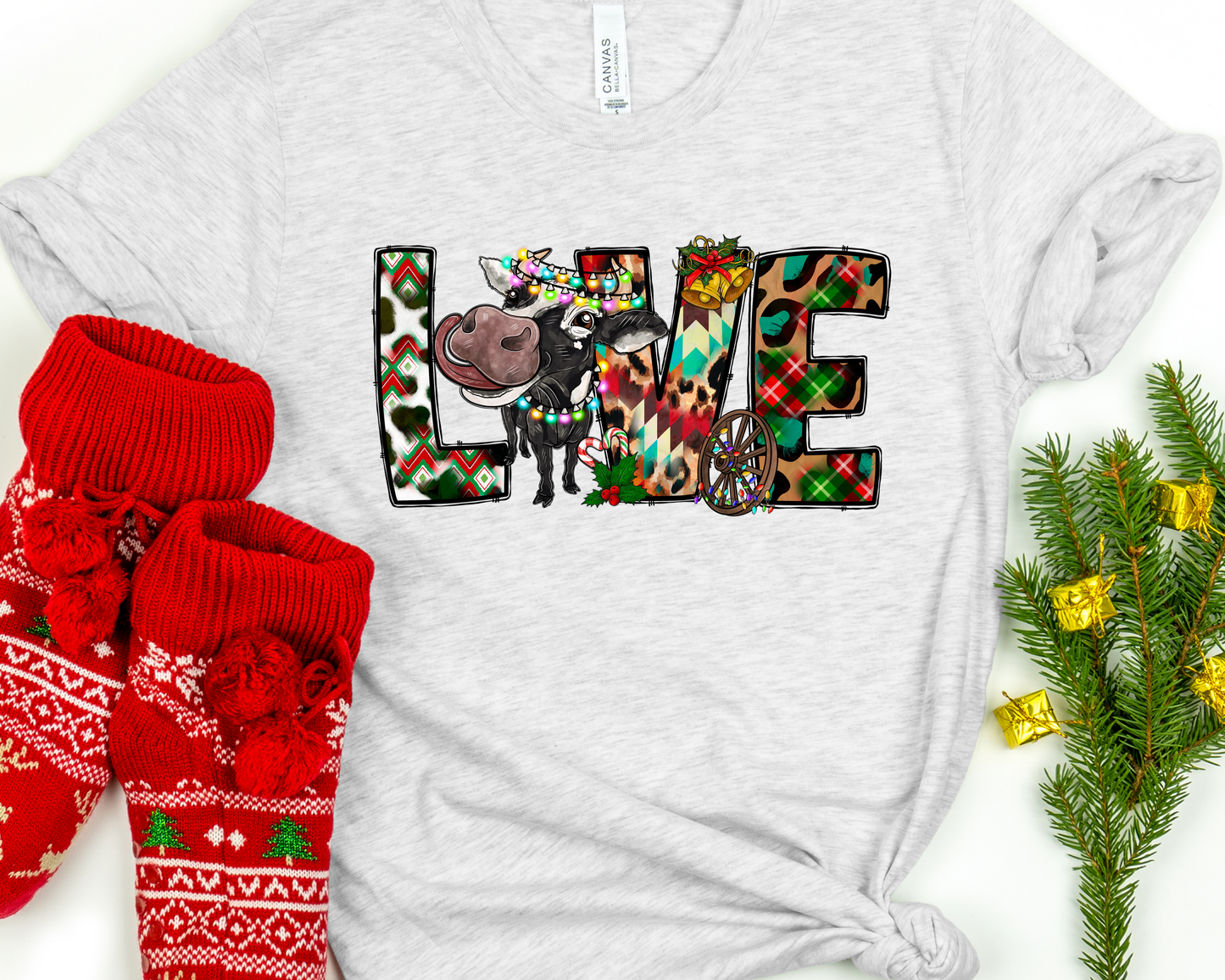 Love Christmas cow-DTF