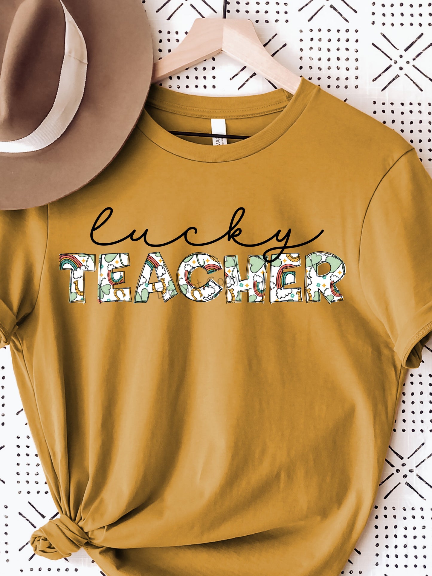 Lucky teacher letters St Patrick-DTF