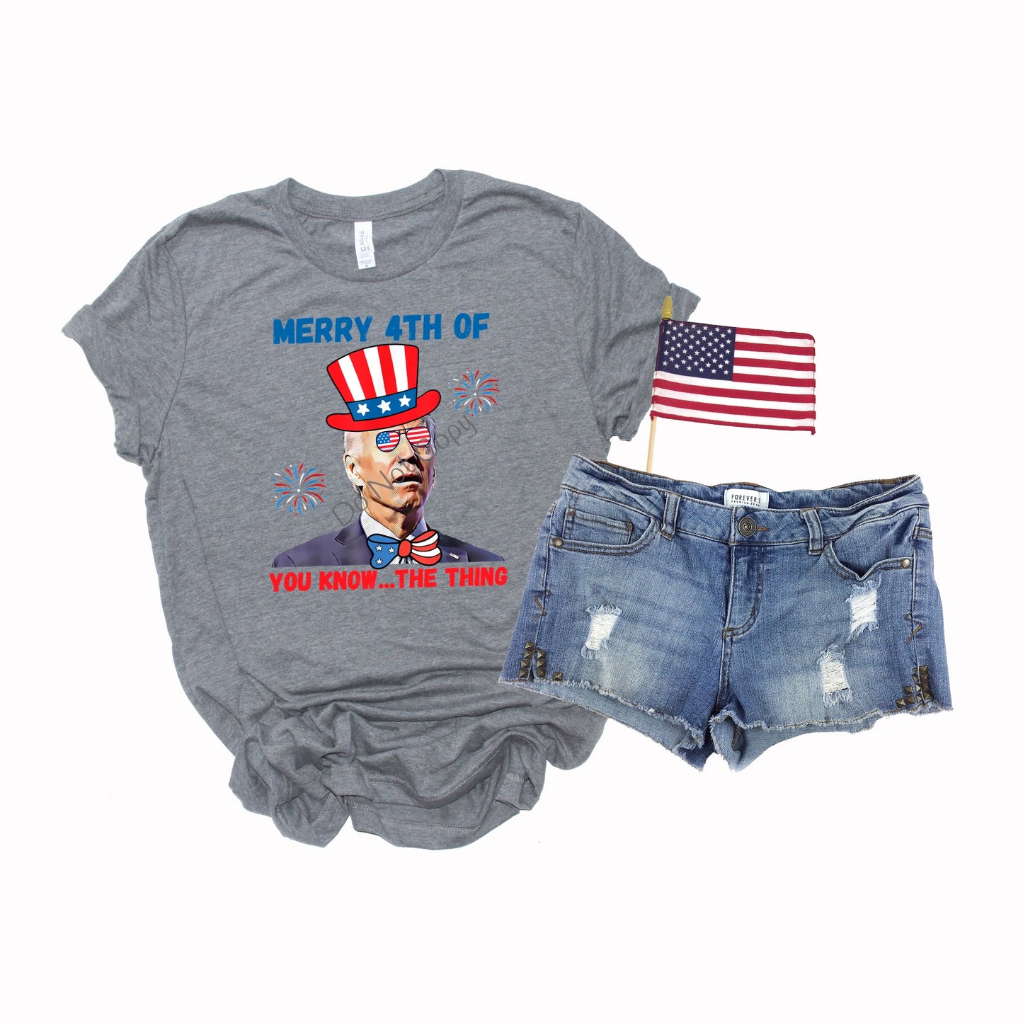 Merry 4th of you know the thing(hat sunglasses firework)-DTF
