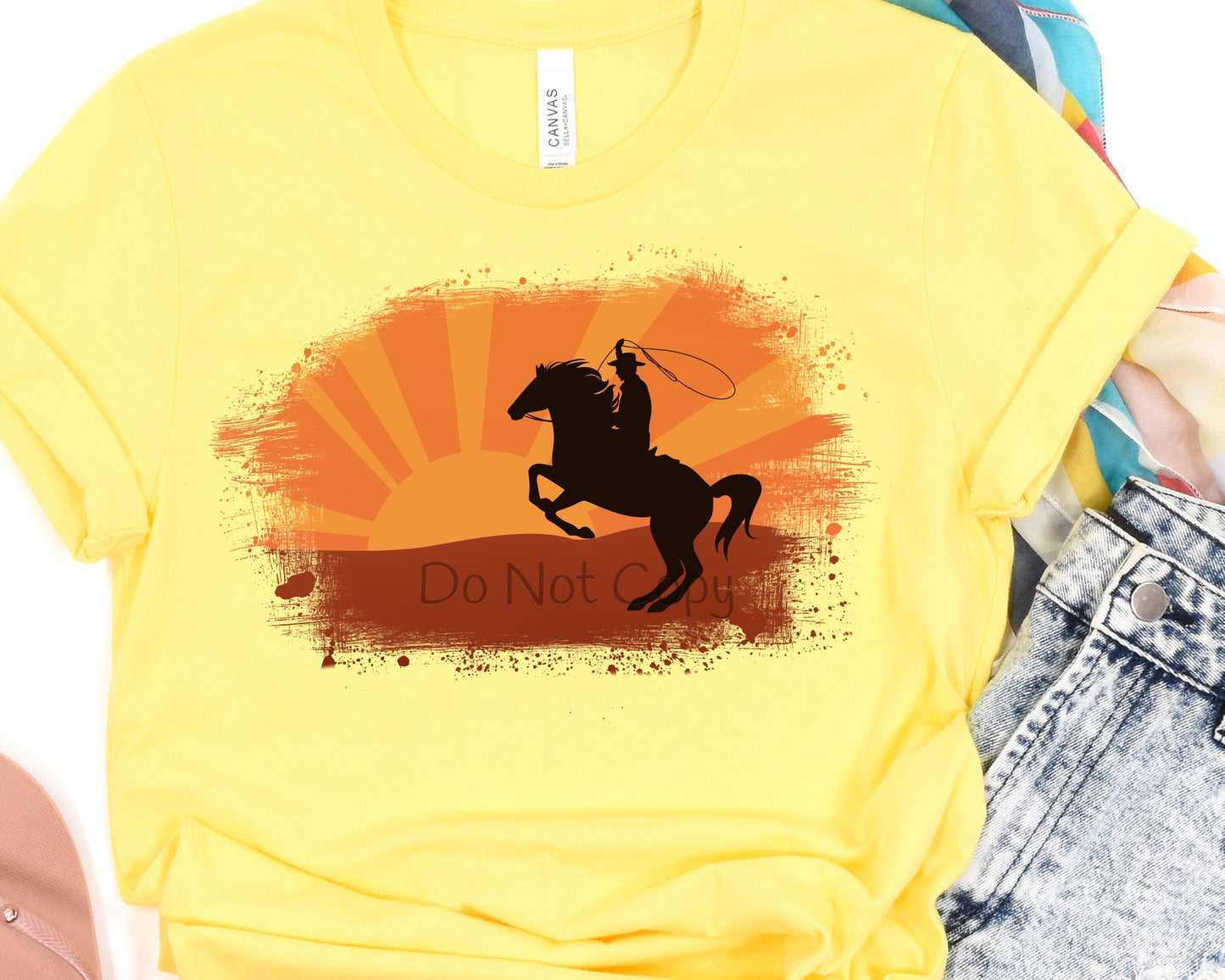 Cowboy with Lasso background-DTF