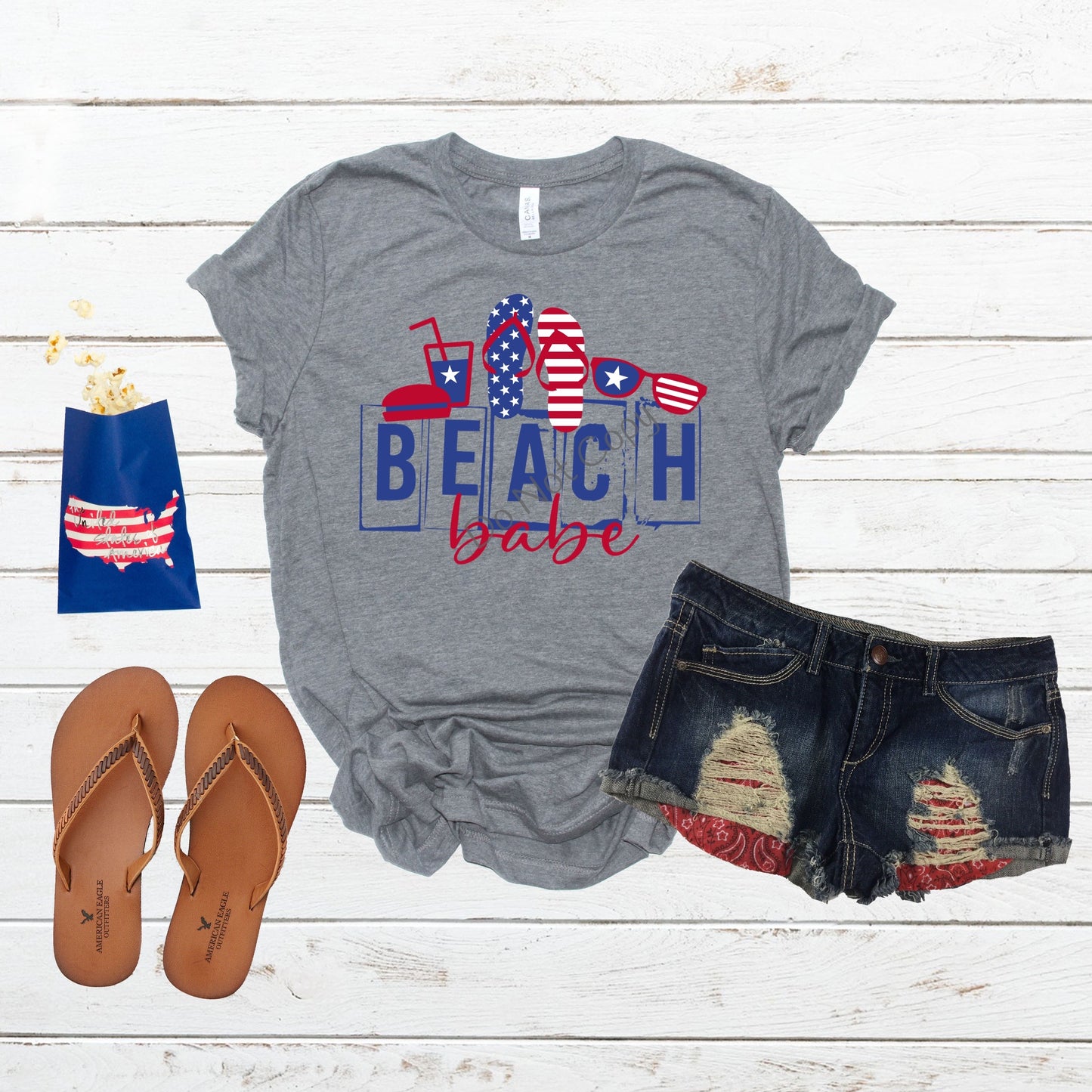 Beach babe patriotic - DTF
