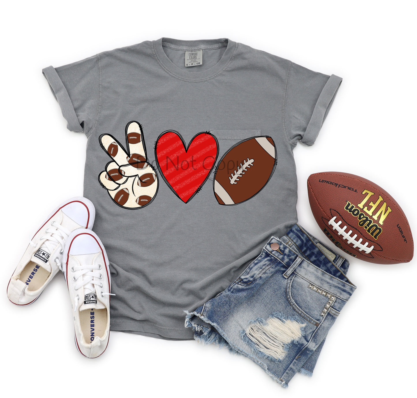 Peace love football no words -DTF
