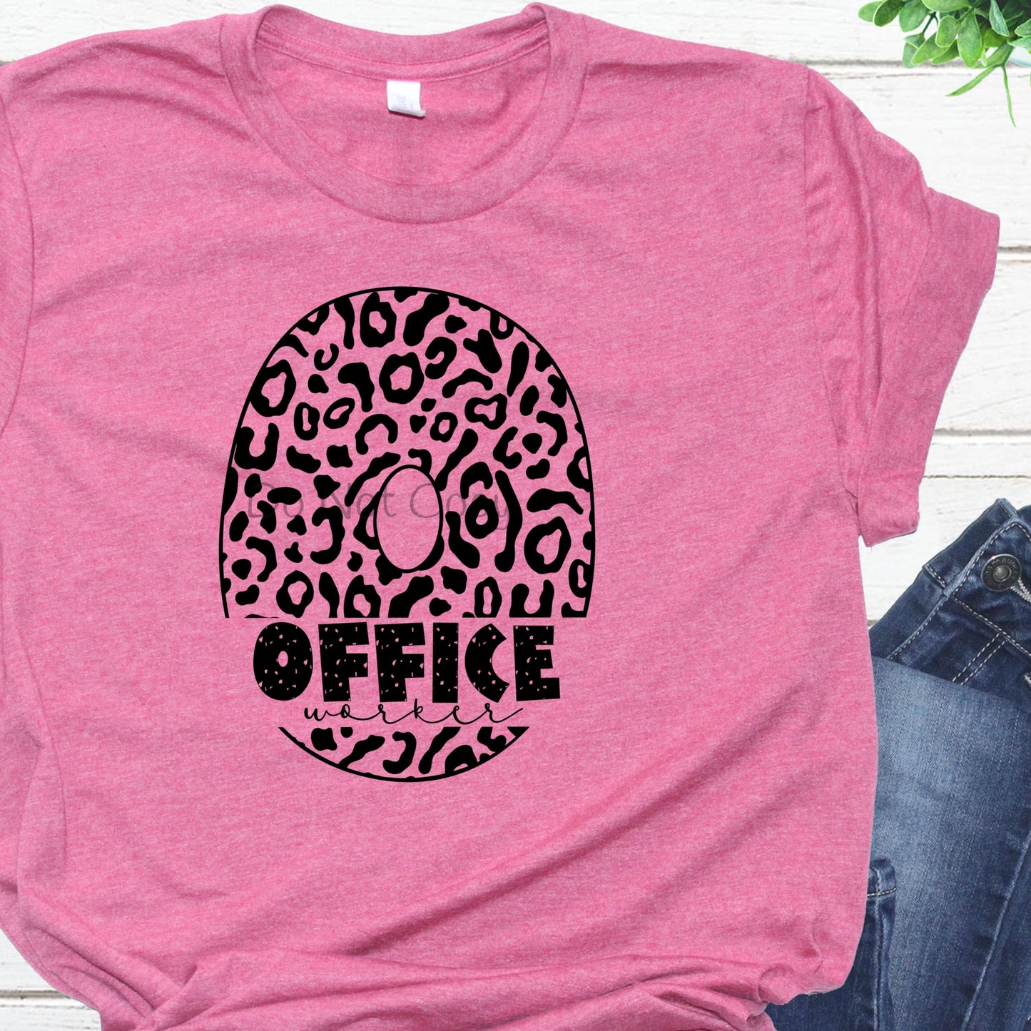 School single color leopard office worker-DTF