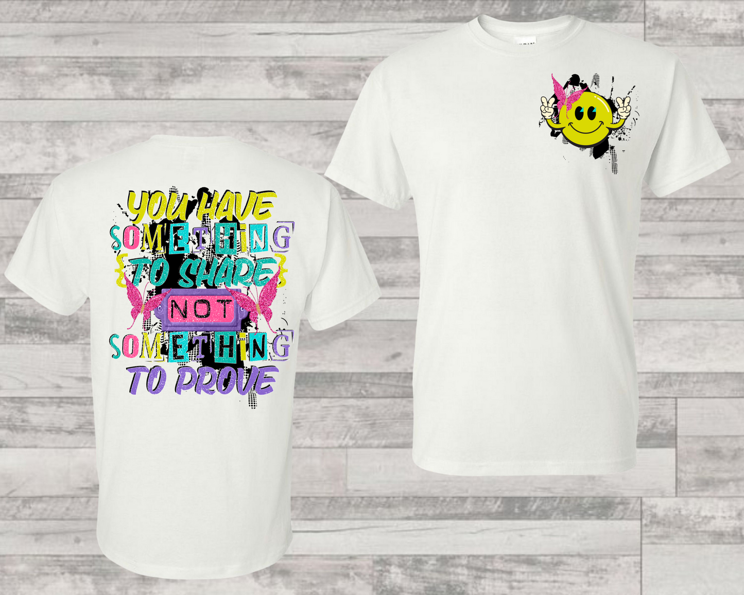Smiley with butterfly-(FRONT)-DTF