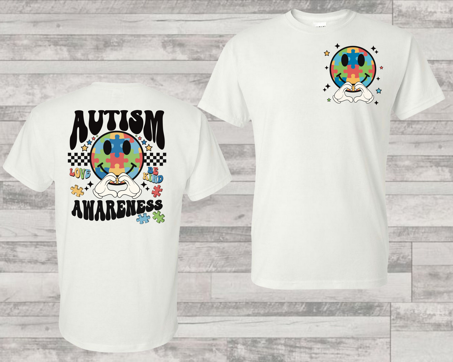 Autism awareness smiley (BACK)-DTF